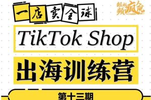 TikTokShop出海训练营(第十三期),打开全球流量新思维,出海抢占全球新流量,一店卖全球