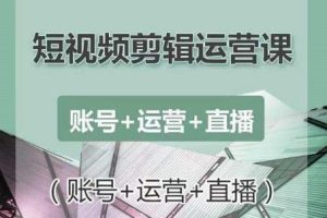 南小北短视频剪辑运营课：账号+运营+直播，零基础学习手机剪辑【视频课程】