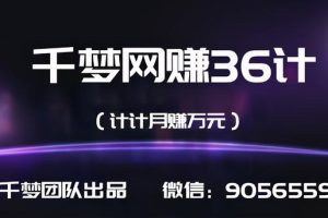 千梦网赚36计第20计知识付费网课高端玩法，简单维护年入20万