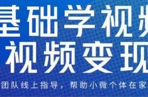 0基础学视频号短视频变现,适合新人学习的短视频变现课
