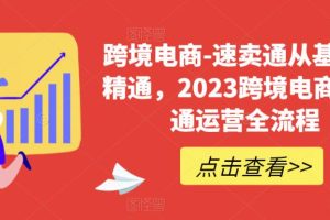 跨境电商-速卖通从基础到精通,2023跨境电商速卖通运营全流程