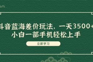 (11903期)抖音蓝海差价玩法,一天3500+,小白一部手机轻松上手