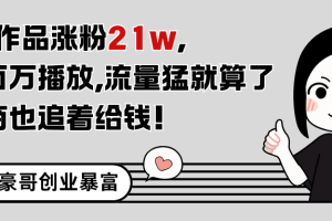 11条作品涨粉21万，不露脸不直播，条条百万播放，广告商也喜欢