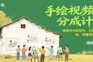 手绘视频号分成计划：视频号内容创作、分成规则解读、流量获取技巧等