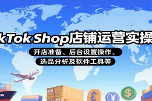 TikTok Shop店铺运营实操课：开店准备、后台设置操作、选品分析及软件工具等