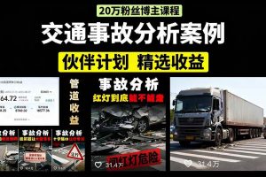 （15995期）交通事故分析案例短视频，剪辑技巧+文案模板+配音教学+快速起号 月收益2w+