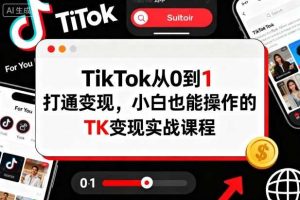 TikTok从0到1打通变现，小白也能操作的TK变现实战课程