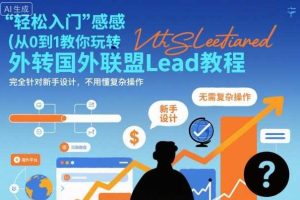 国外联盟賺美刀项目,从0到1教你玩转国外联盟Lead教程,纯新手可操作性100%