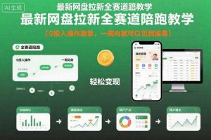 最新网盘拉新全赛道陪跑教学,0投入操作简单,一周内就可以见到成果