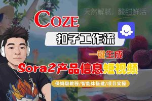Coze扣子智能体工作流一键生成“SORA2产品信息“短视频,全流程保姆级教学