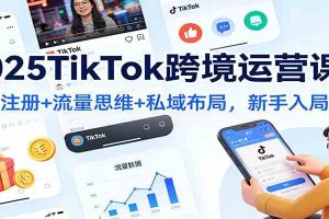 2025TikTok跨境运营课:账号注册+流量思维+私域布局,新手入局指南