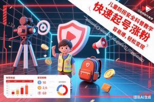 儿童防拐安全科普知识视频制作教学,快速起号涨粉,容易爆,轻松变现
