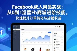 (16864期)Facebook成人用品实战:从0到1运营Fb商城进阶技能,快速提升订单转化与店铺收益