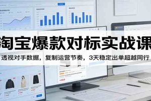 淘宝爆款对标实战课:透视对手数据,复制运营节奏,3天稳定出单超越同行