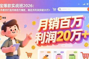(17209期)淘宝爆款实战班2026:手把手教你打造月销百万爆款,稳定月利润突破20万+