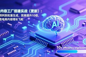(17210期)AI内容工厂搭建实战(更新):从预判到批量生成,效率提升10倍,打造电商内容增长飞轮