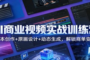 AI商业视频实战训练营:脚本创作+原画设计+动态生成,解锁商单变现