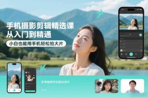 手机摄影剪辑精选课，从入门到精通，小白也能用手机轻松拍大片