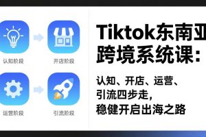 (17243期)TikTok东南亚跨境系统课:认知、开店、运营、引流四步走,稳健开启出海之路
