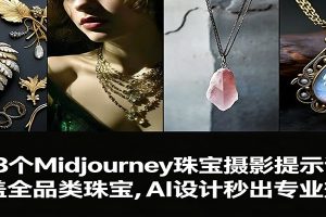 463个Midjourney珠宝摄影提示词:覆盖全品类珠宝,AI设计秒出专业效果