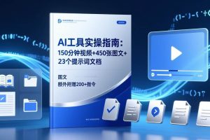 (17504期)AI工具实操指南:150分钟视频+450张图文+23个提示词文档,额外附赠200+指令