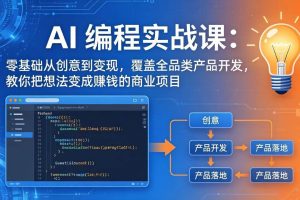 (17814期)AI编程实战课-第三期更新:零基础从创意到变现,覆盖全品类产品开发,把想法变成赚钱的项目