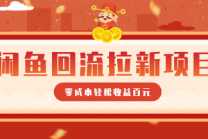 零门槛闲鱼回流拉新项目,非常适合新手操作,轻松收益几百元