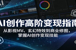 AI创作高阶变现指南:从影视MV、玄幻特效到商业修图,掌握AI创作变现技能