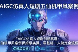 (17961期)AIGC仿真人短剧创新赛道:五仙机甲风案例保姆级实操,零基础一人搞定全流程