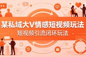 某私域大V情感短视频玩法,短视频引流闭环玩法