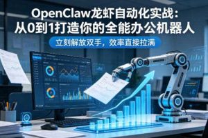 OpenClaw龙虾自动化实战：从0到1打造你的全能办公机器人，立刻解放双手，效率直接拉满