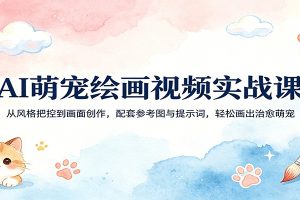 AI萌宠绘画视频实战课:从风格把控到画面创作,配套参考图与提示词,轻松画出治愈萌宠