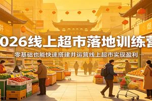 2026线上超市落地训练营,零基础也能快速搭建并运营线上超市实现盈利
