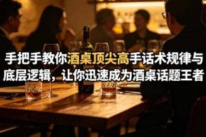 付费文章：手把手教你酒桌顶尖高手话术规律与底层逻辑，让你迅速成为酒桌话题王者(二十年全网独家经验分享)
