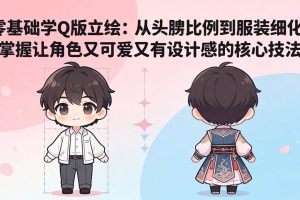 (18036期)零基础学Q版立绘:从头身比例到服装细化,掌握让角色又可爱又有设计感的核心技法