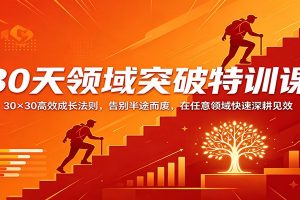 30天领域突破特训课：30×30高效成长法则，告别半途而废，在任意领域快速深耕见效
