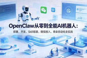 OpenClaw从零到全能AI机器人：部署、开发、Skill组装、微信接入、商业自动化全实战
