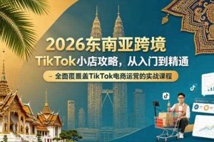 2026东南亚跨境TikTok小店攻略，从入门到精通、全面覆盖TikTok电商运营的实战课程（更新4月）