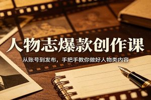 人物志爆款创作课：从账号到发布，手把手教你做好人物类内容