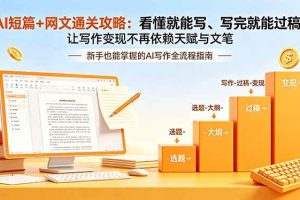(18485期)AI短篇+网文通关攻略-更新4月:看懂就能写、写完就能过稿,让写作变现不再依赖天赋与文笔