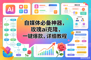 (18598期)玫瑰克隆工具,一键ai神器,爆款工具,自媒体必备,60多个功能,详细教程