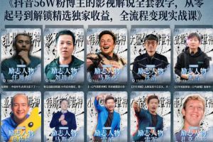 抖音24W粉丝博主的人物志解说教学,从内容打磨到流量变现,解锁抖音伙伴计划+精选收益双份收益