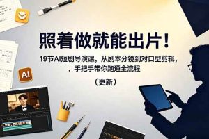 (18694期)照着做就能出片!19节AI短剧导演课,从剧本分镜到对口型剪辑,手把手带你跑通全流程(更新)