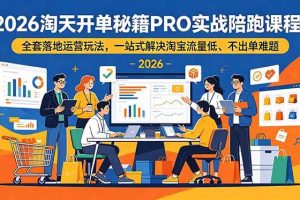 (18844期)2026淘天开单秘籍PRO实战陪跑课程:全套落地运营玩法,一站式解决淘宝流量低、不出单难题