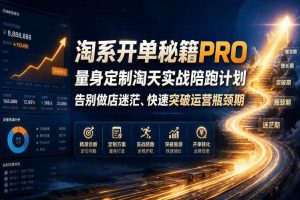 淘系开单秘籍PRO,量身定制淘天实战陪跑计划,告别做店迷茫、快速突破运营瓶颈期(2026年6月11)