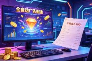 全自动广告掘金,日入300+。全程Ai自动化运行,解放双手,时间自由。收益稳定