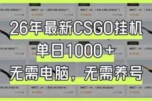 26年最新CSGO挂G系统,单日1000+,无需电脑,无需养号,0基础可上手【揭秘】