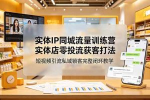 (18999期)实体IP同城流量训练营:实体店零投流获客打法,短视频引流私域锁客完整闭环教学