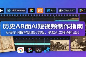 历史AB面AI短视频制作指南:从提示词撰写到成片剪辑,多款AI工具协同出片