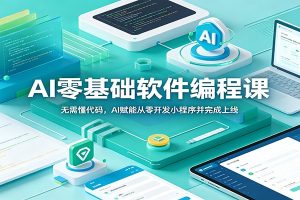 AI零基础软件编程课:无需懂代码,AI赋能从零开发小程序并完成上线